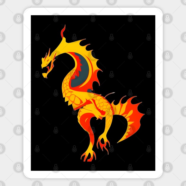 dragon on fire Magnet by mdr design